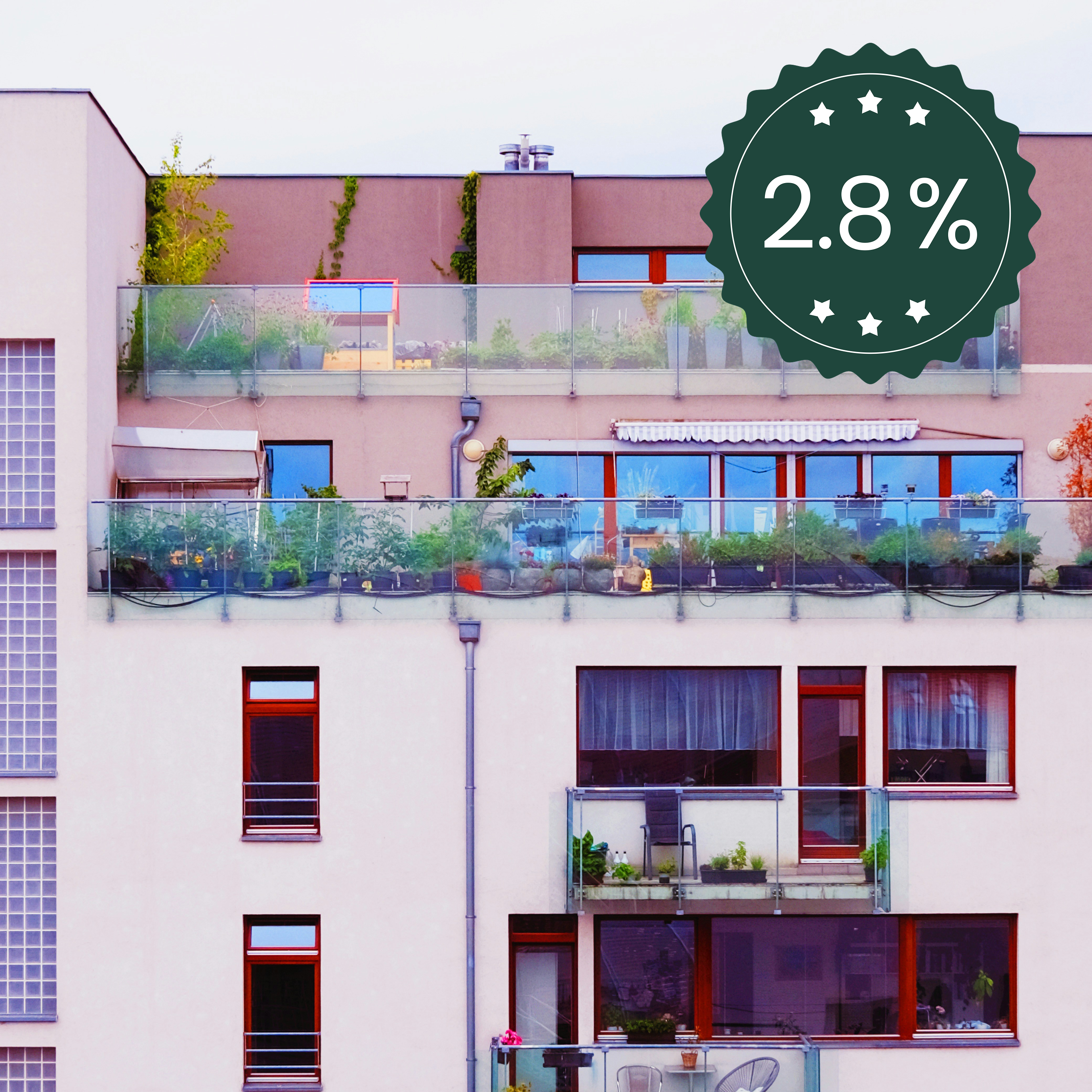 Graphic depicting a hexagonal cropped photo of an interior room design with grid lines along its borders.