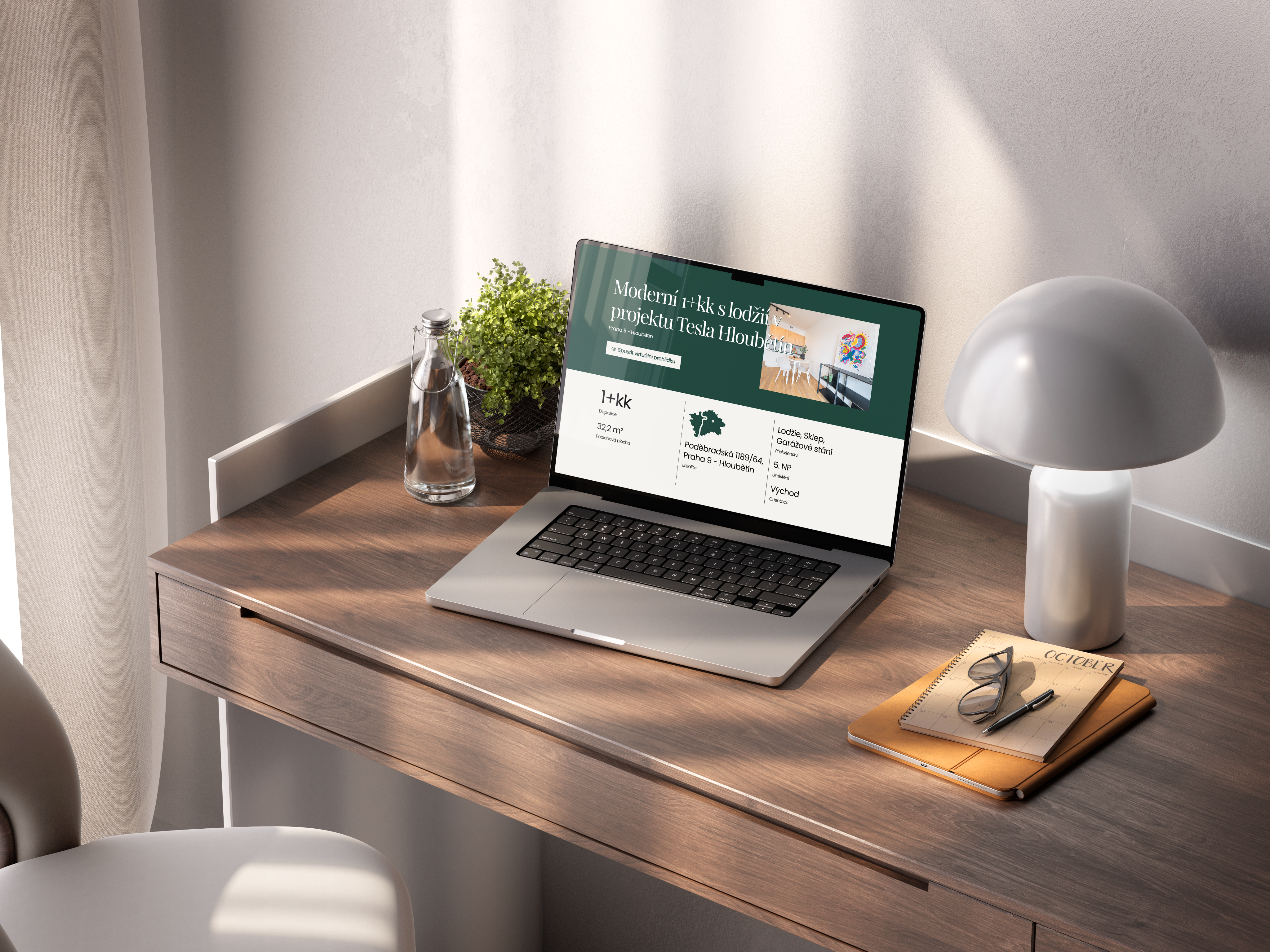Webová stránka bytu Tesla Hloubětín